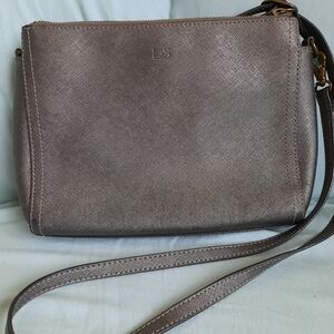 L&S Lo & Sons Pearl Saffiano Leather Bag Graphite
